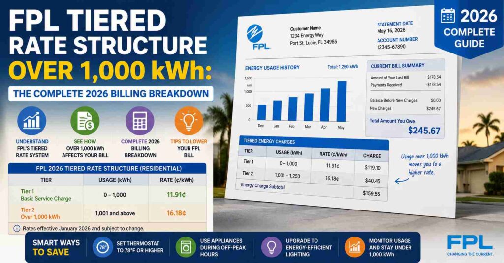 FPL Tiered Rate Structure Over 1,000 kWh