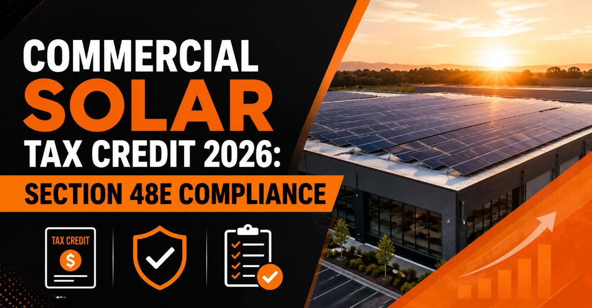 Commercial Solar Tax Credit 2026 Section 48E Compliance