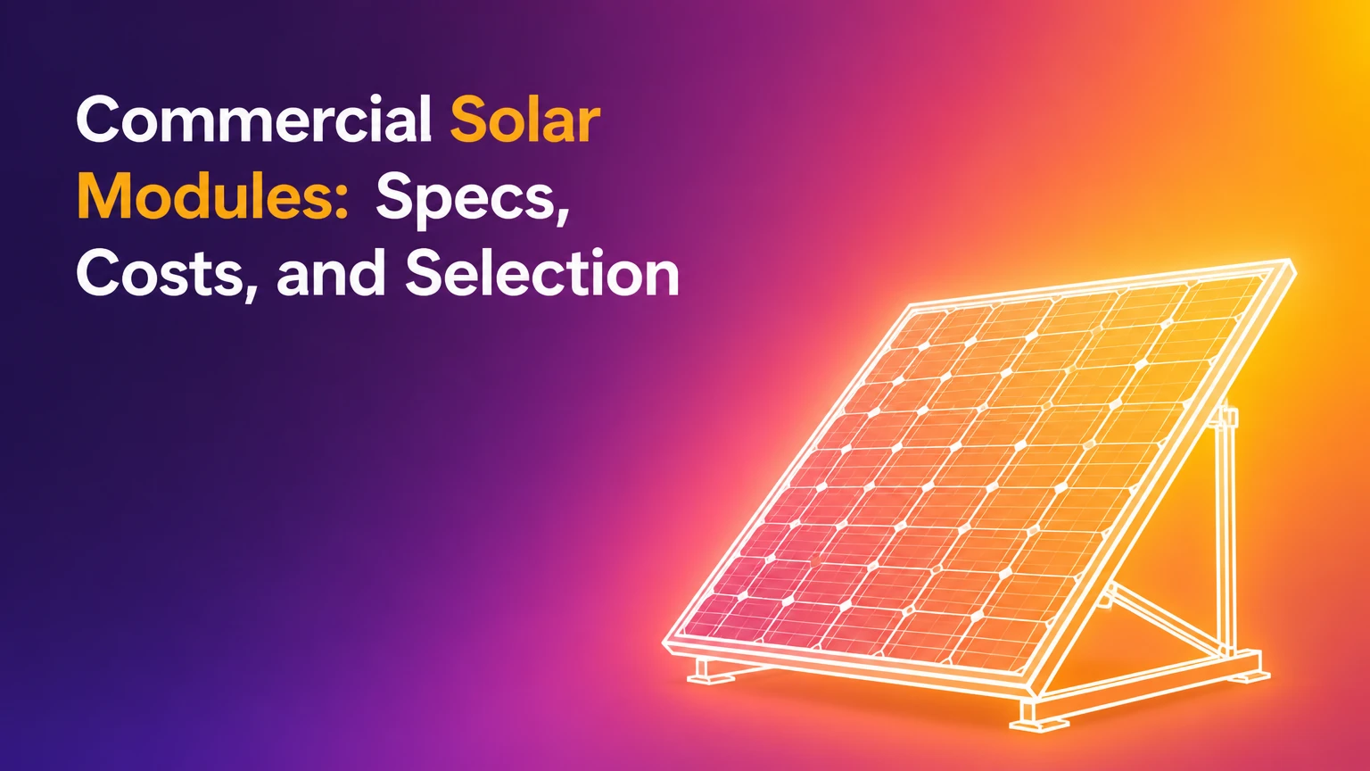 Commercial Solar Modules: Specs, Costs, and Selection