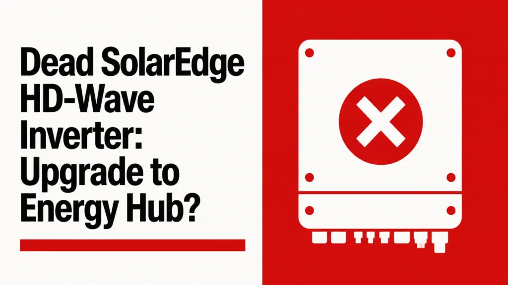 dead solaredge hd wave inverter upgrade to energy hub