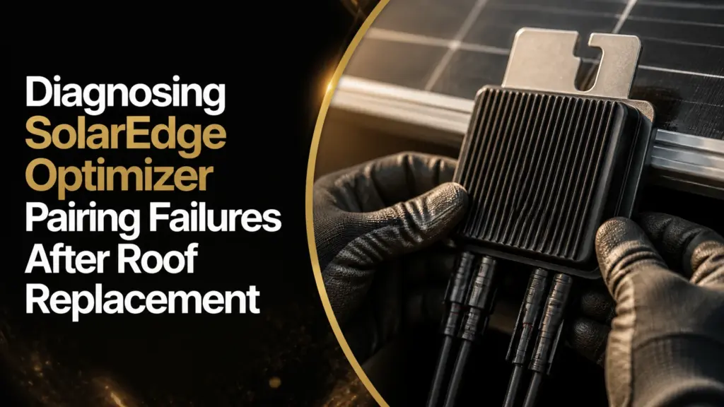 diagnosing solaredge optimizer pairing failures after roof replacement