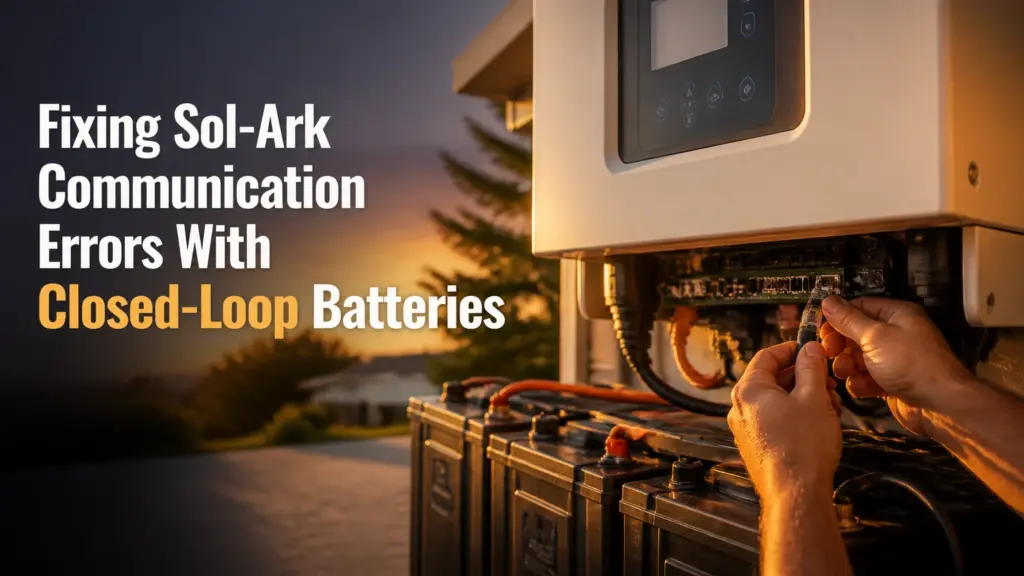 fixing sol ark communication errors with closed loop batteries