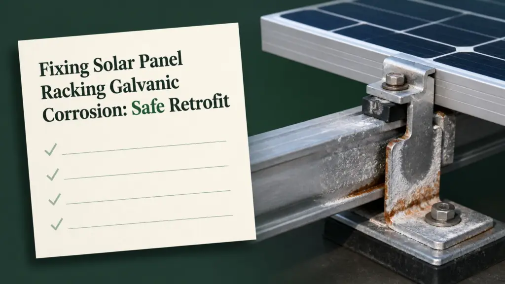 fixing solar panel racking galvanic corrosion safe retrofit