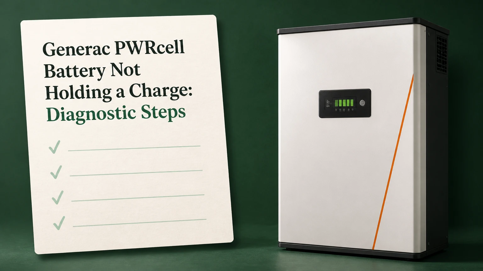 generac pwrcell battery not holding a charge diagnostic steps
