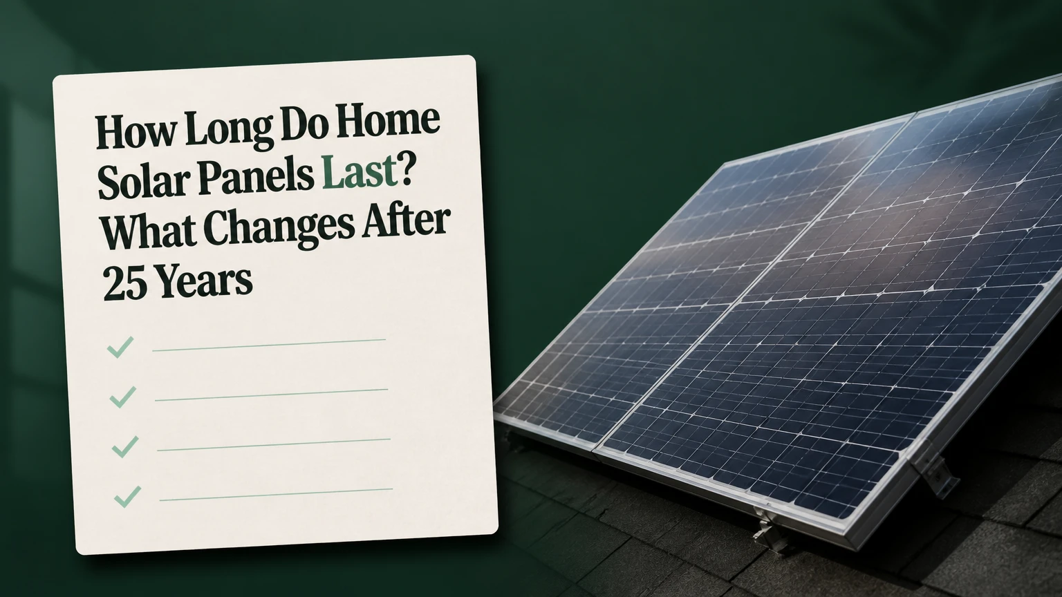 How Long Do Home Solar Panels Last? What Changes After 25 Years