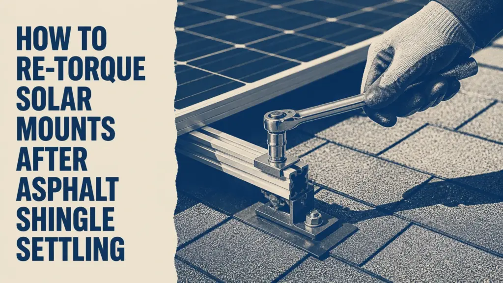 how to re torque solar mounts after asphalt shingle settling