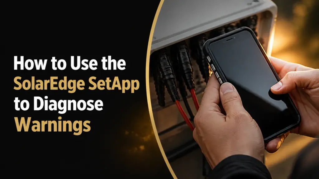 how to use the solaredge setapp to diagnose warnings