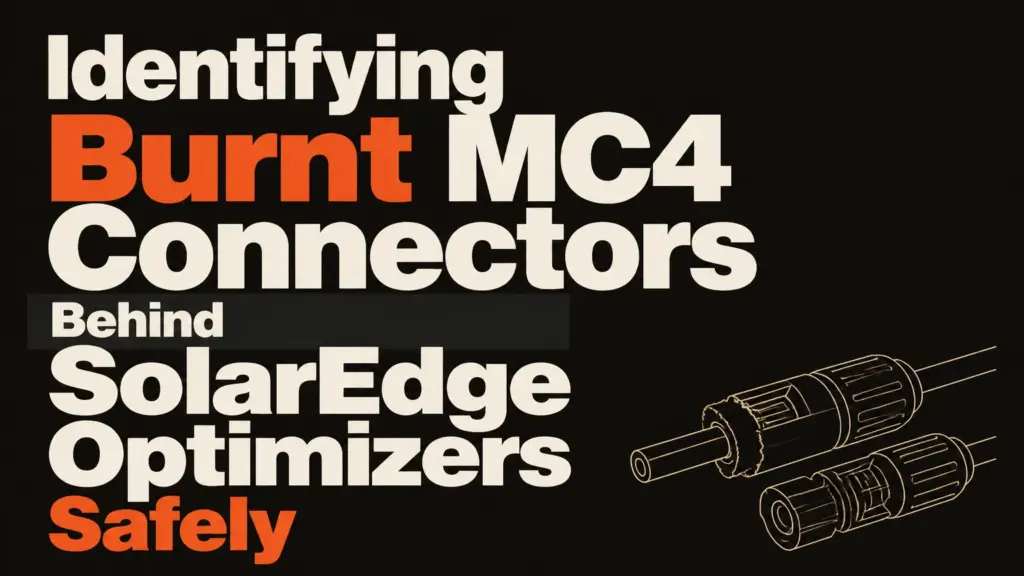 identifying burnt mc4 connectors behind solaredge optimizers safely
