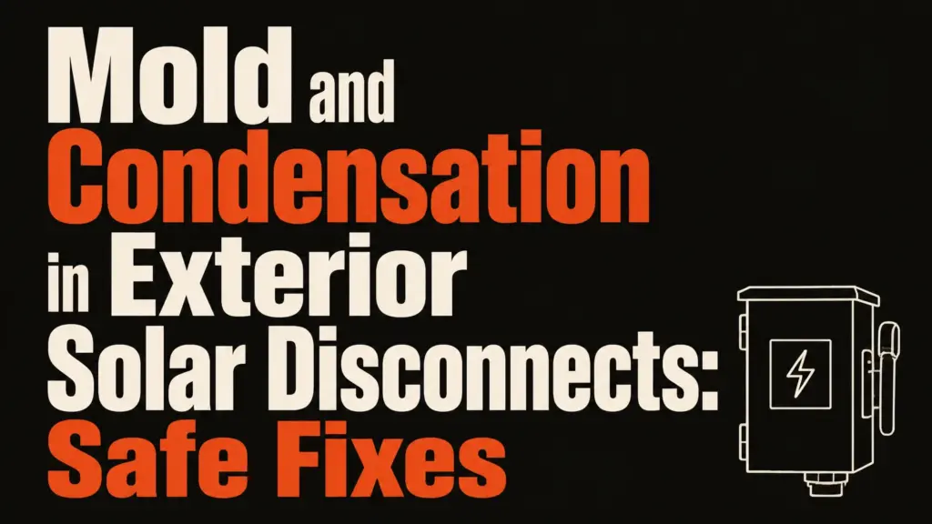 mold and condensation in exterior solar disconnects safe fixes