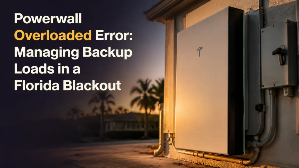 powerwall overloaded error managing backup loads in a florida blackout