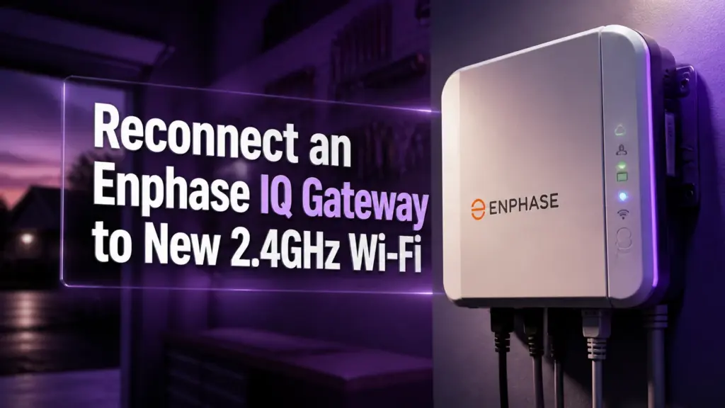 reconnect an enphase iq gateway to new 2 4ghz wi fi
