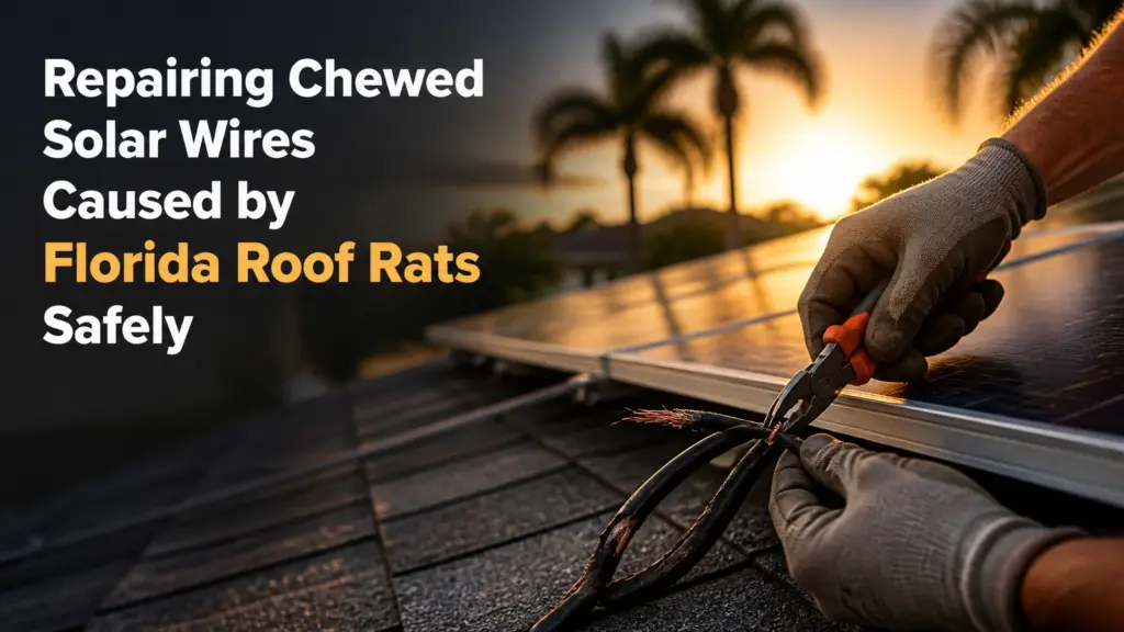 repairing chewed solar wires caused by florida roof rats safely