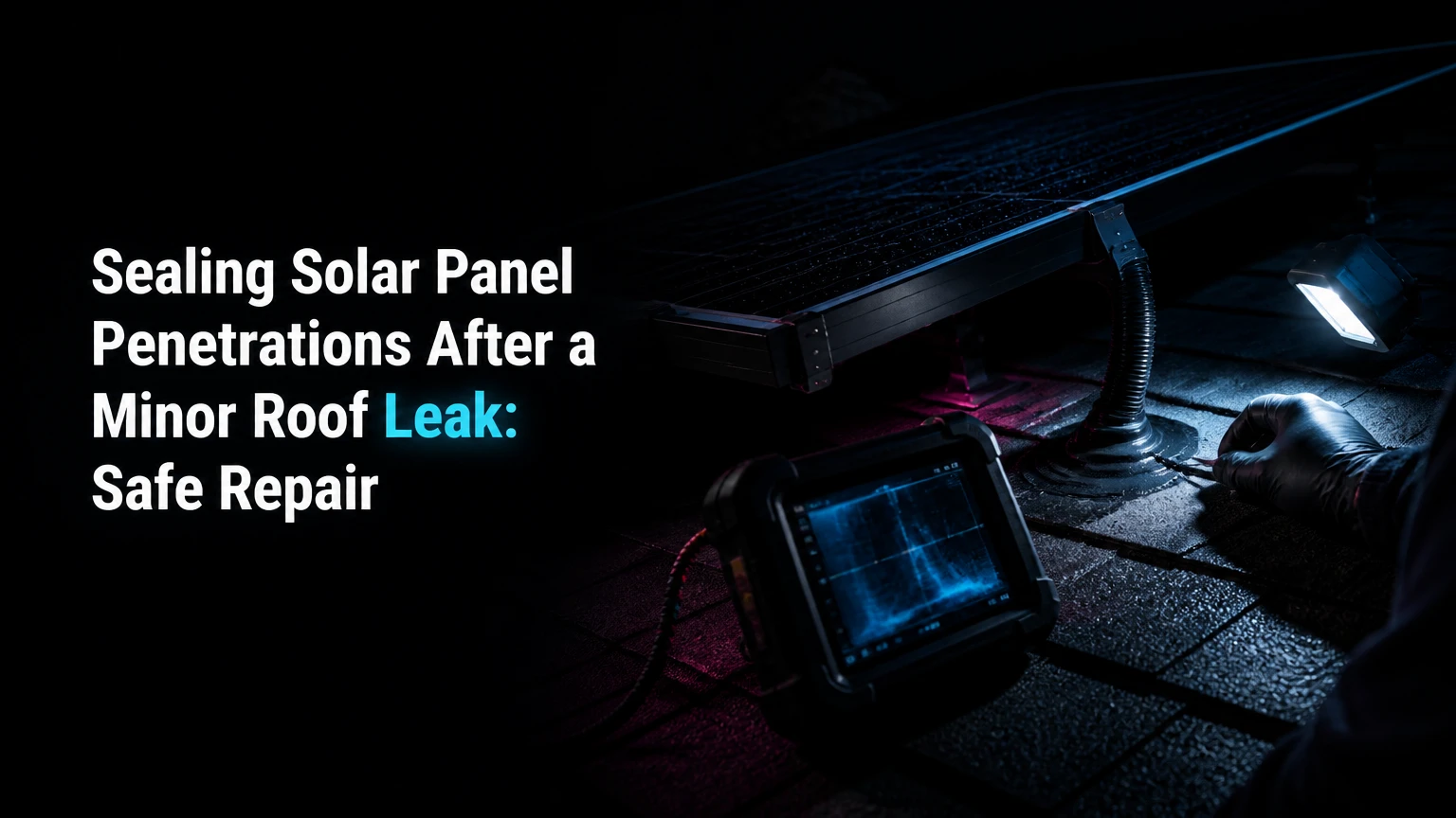 sealing solar panel penetrations after a minor roof leak safe repair