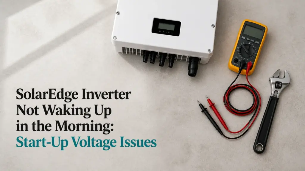 solaredge inverter not waking up in the morning start up voltage issues