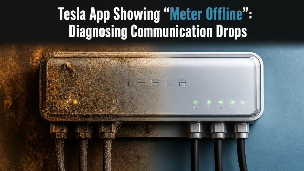 tesla app showing meter offline diagnosing communication drops