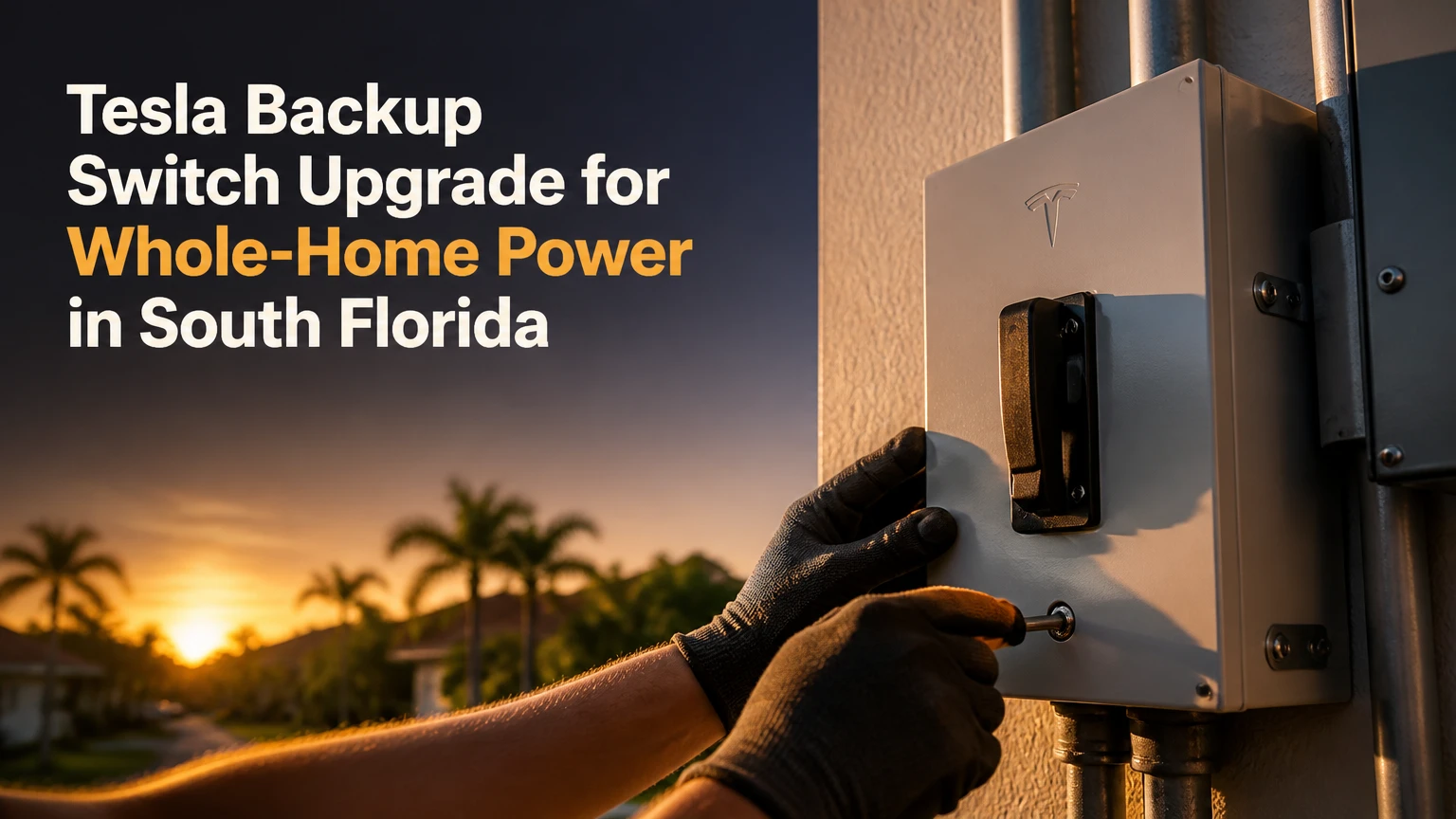 tesla backup switch upgrade for whole home power in south florida