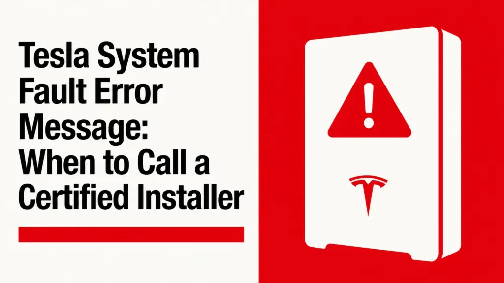 tesla system fault error message when to call a certified installer