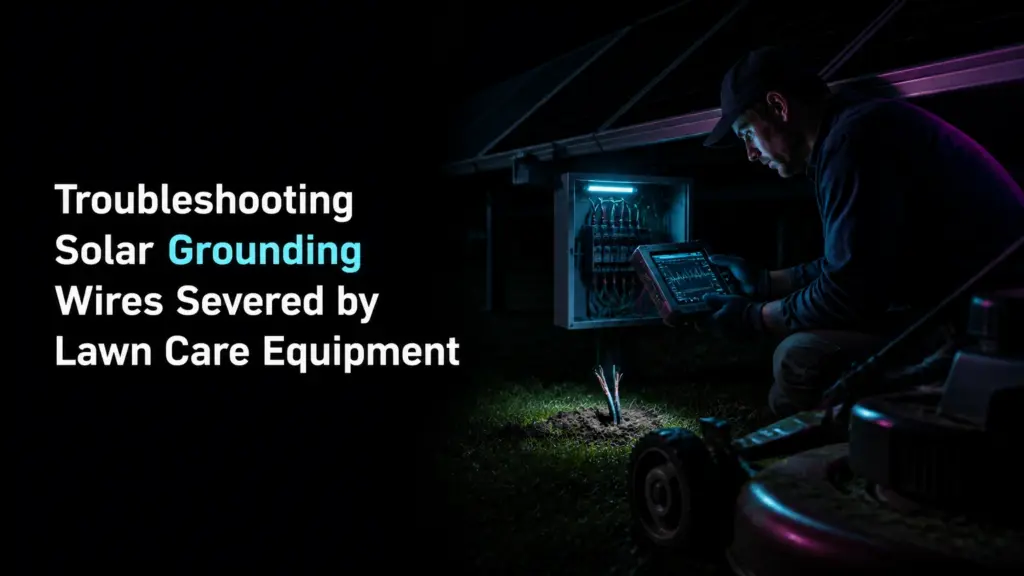 troubleshooting solar grounding wires severed by lawn care equipment
