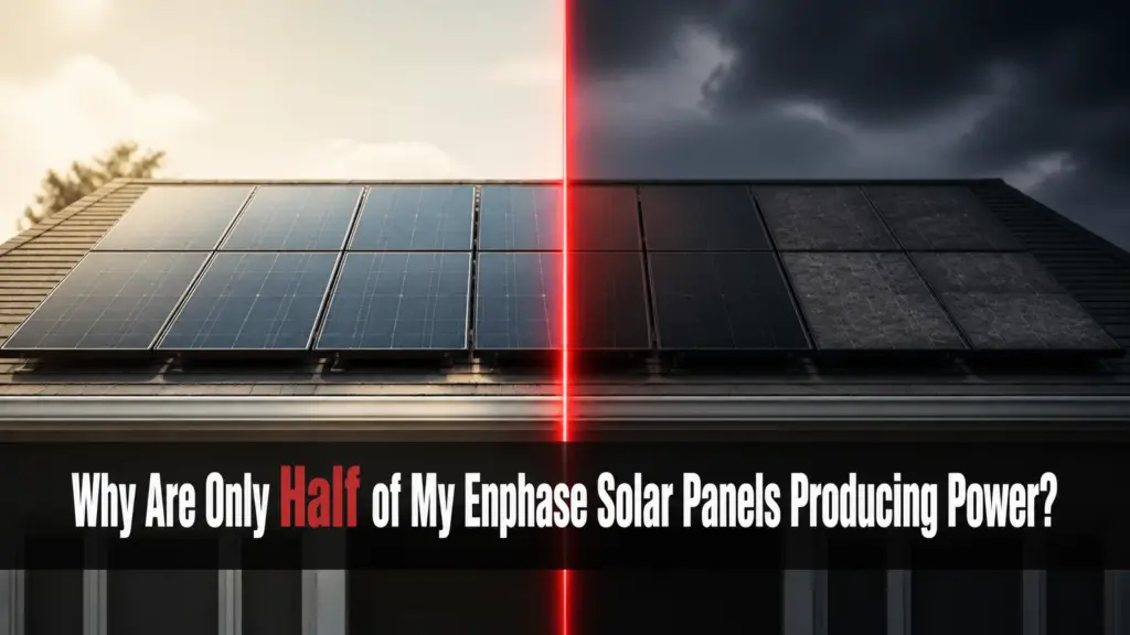 why are only half of my enphase solar panels producing power