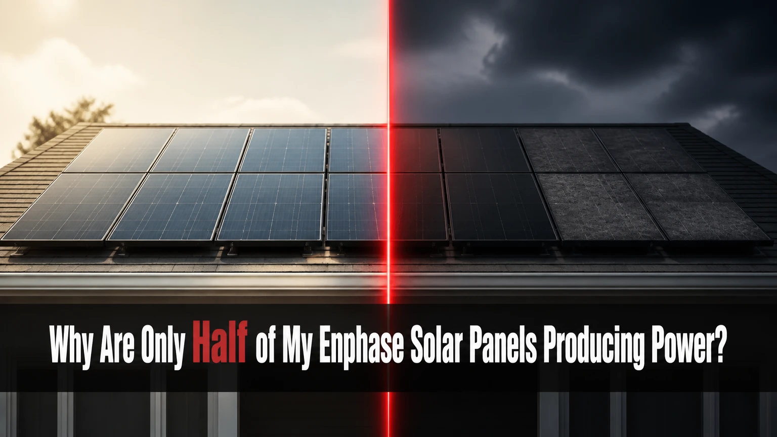 why are only half of my enphase solar panels producing power